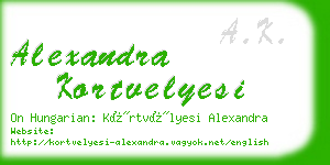 alexandra kortvelyesi business card
